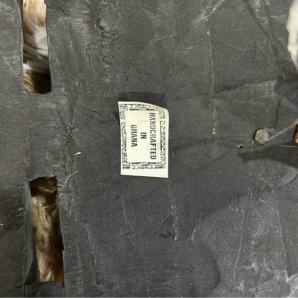 Vintage Handcrafted in Ghana Wood, bead and brass inlay - Picture 6 of 6